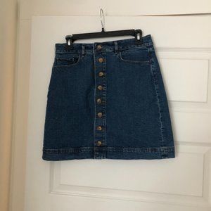 LOFT button down denim skirt